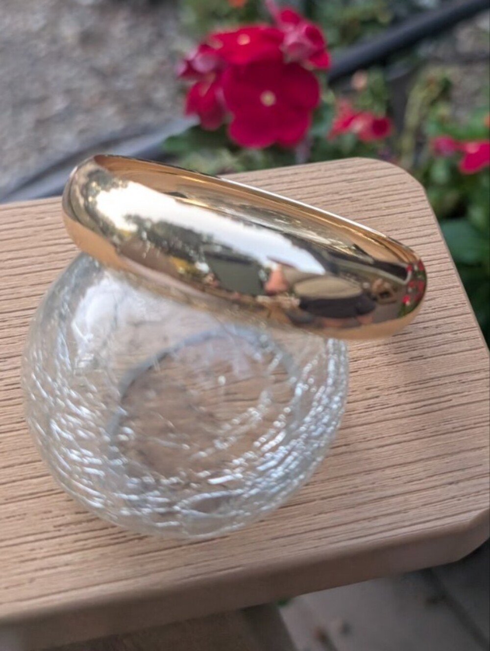 Vintage Gold Wide Bangle Bracelet